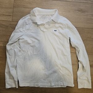 Vineyard Vines boys white long sleeve polo